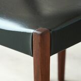 Series of 6 chairs in skai and teak