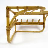 Bamboo and rattan coat rack, 1960s
