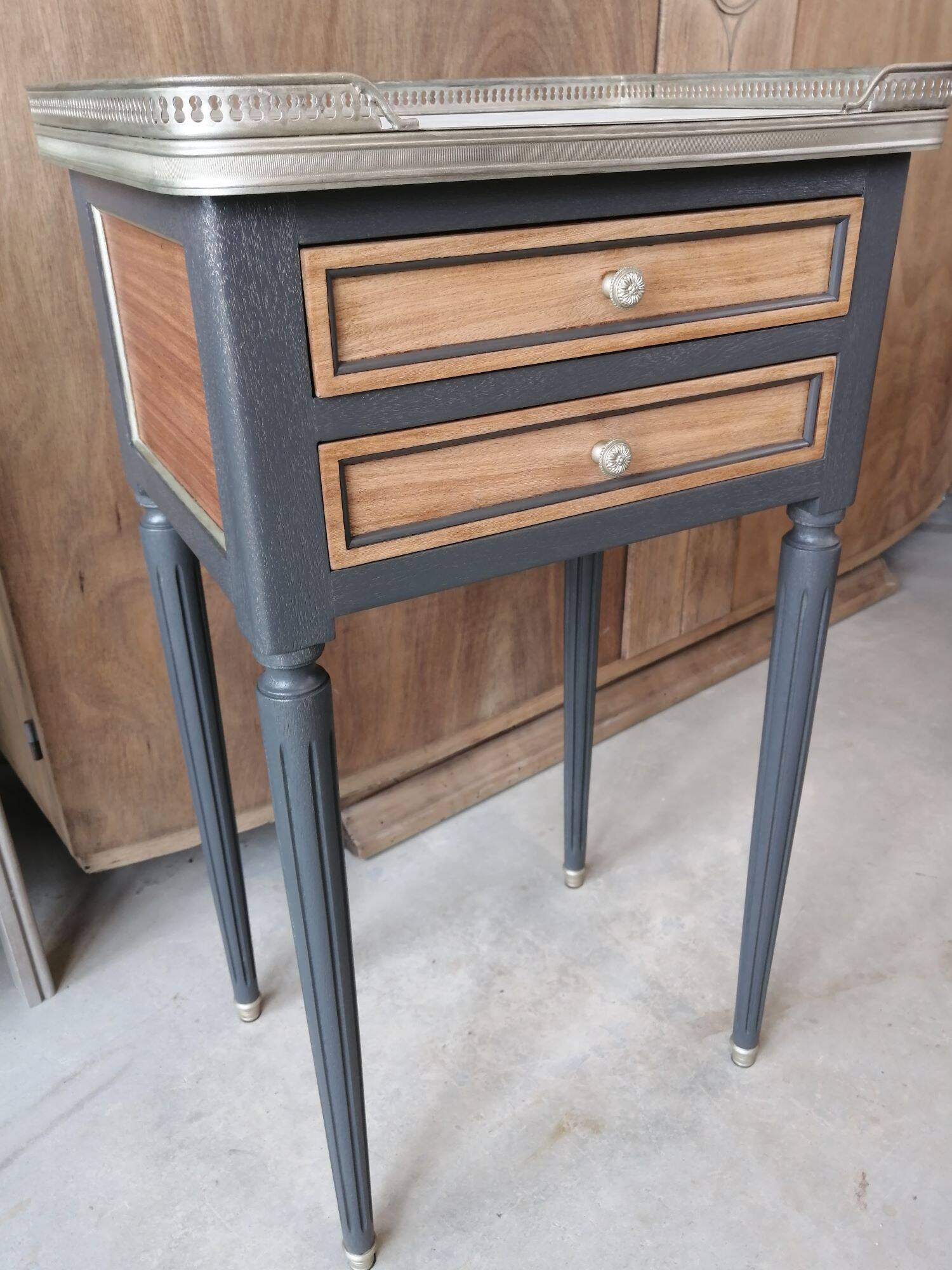 Antique Louis XVI style bedside table