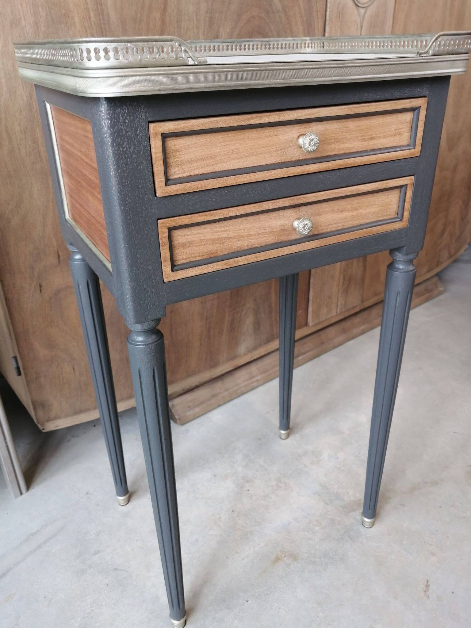 Antique Louis XVI style bedside table