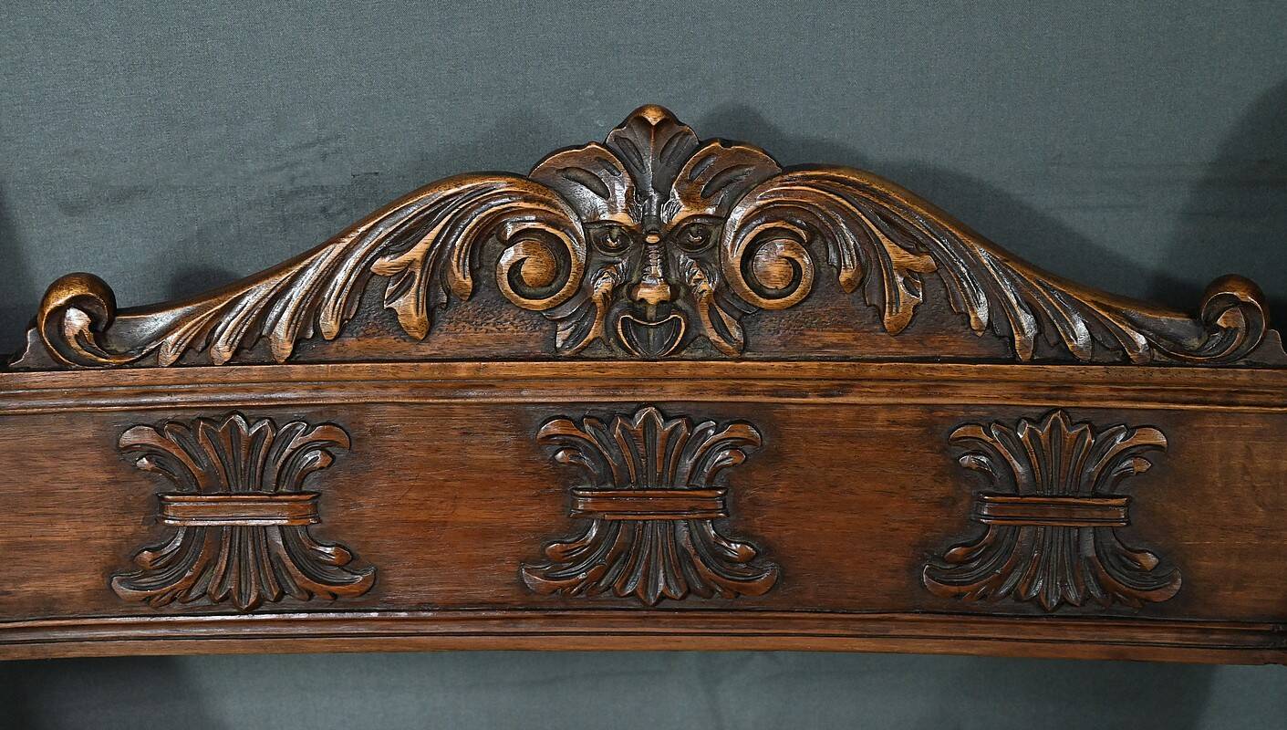Pair of Dagobert walnut armchairs, medieval style – late 19th century