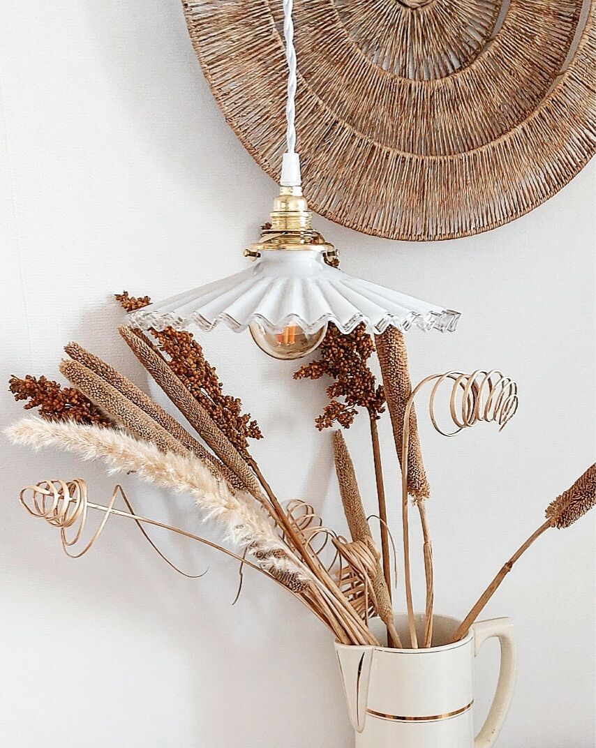 Vintage opaline pendant lamp