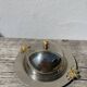 Silver-plated metal butter dish with knots