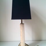 Travertine and gilded brass table lamp by Camille Breesch Belgium c. 1970