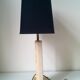 Lampe de table en travertin et laiton doré par Camille Breesch Belgique c. 1970