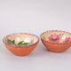 Clay bowls with floral decorations