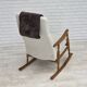 1970s, Scandinavian design, high-backed rocking chair, reupholstered.