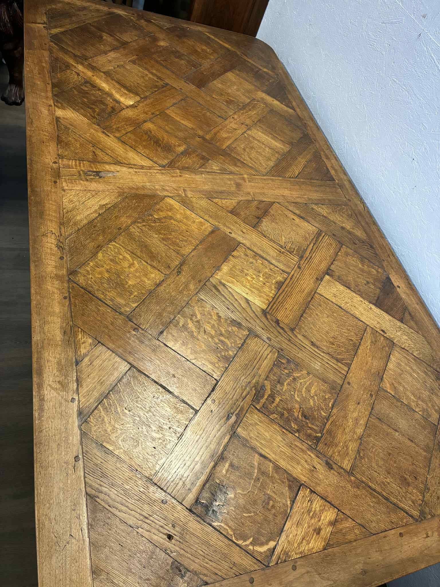 Oak and walnut table