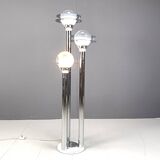Lampadaire Space Age chromé et verre, années 1970