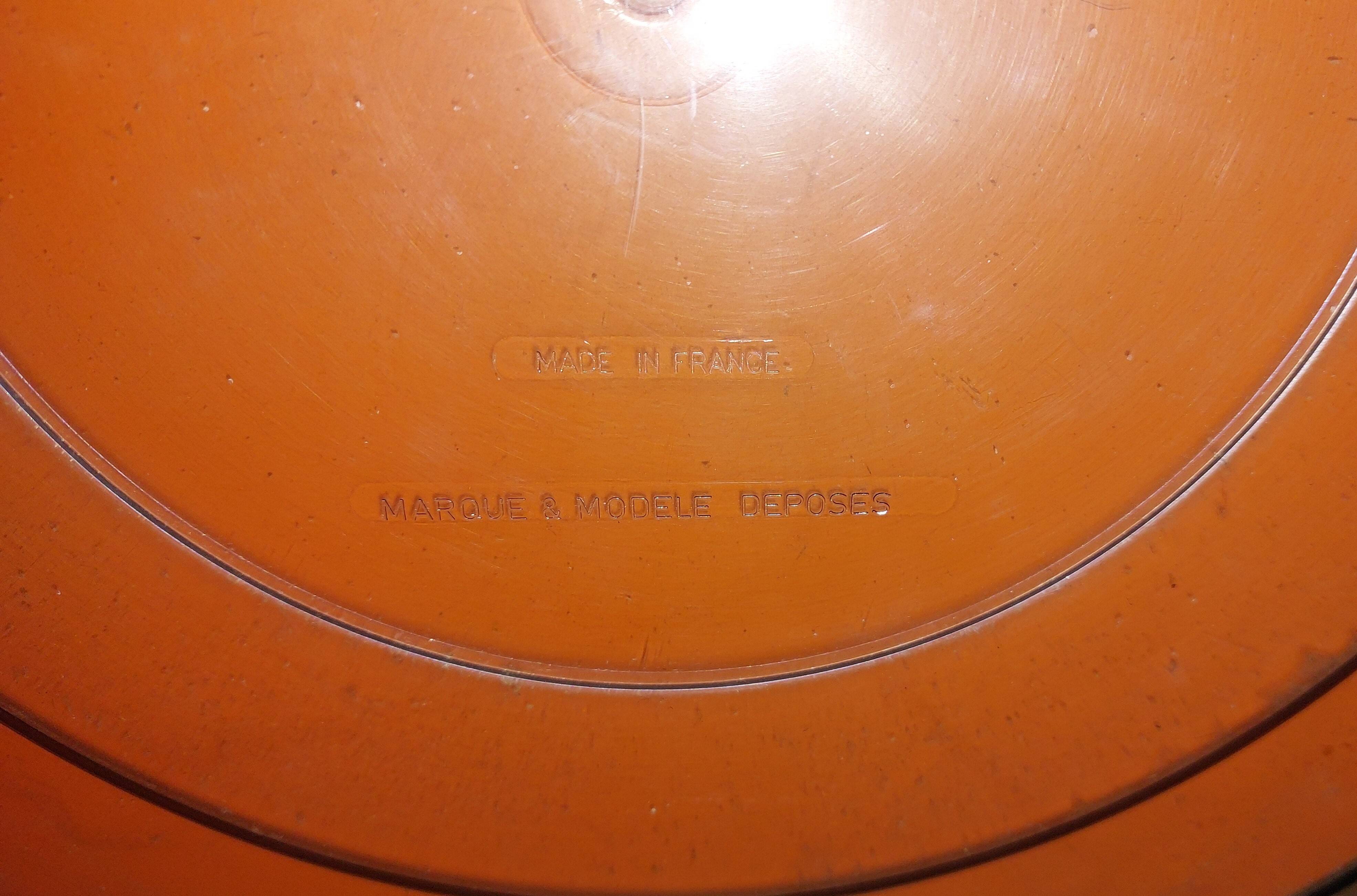 Round smoked plastic mirror 1970 Vintage.