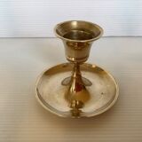 Trio of brass candle holders