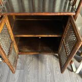 Rattan shelf / bookcase with cabinet