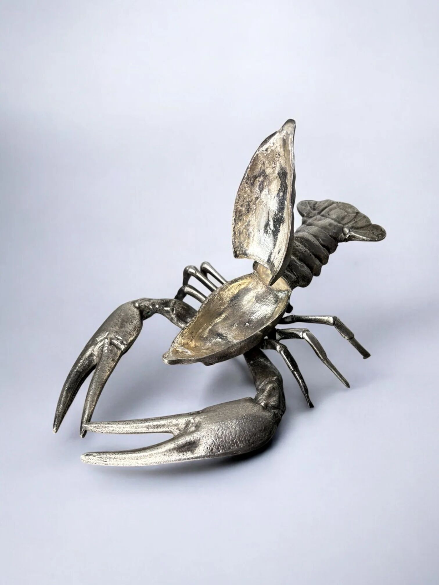 Lobster jewellery box, silver plated, Italy, 1950s