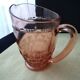 Vintage pink glass water carafe pitcher