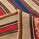 Cream Blue Striped Pattern Vintage Kilim Rug, 162x267Cm