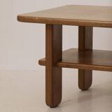 Coffee table in solid elm by Alain Gaubert vintage circa 1980.
