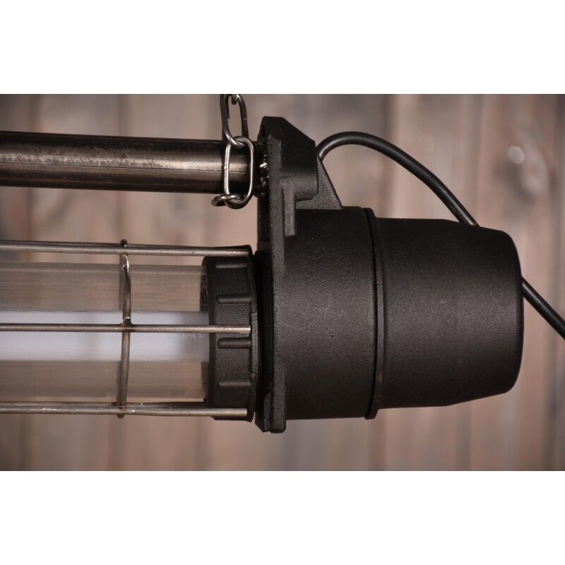Industrial refurbished cage black lamp