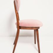 Mid-century light pink velvet heart-shaped chair, Europe, 1960s.