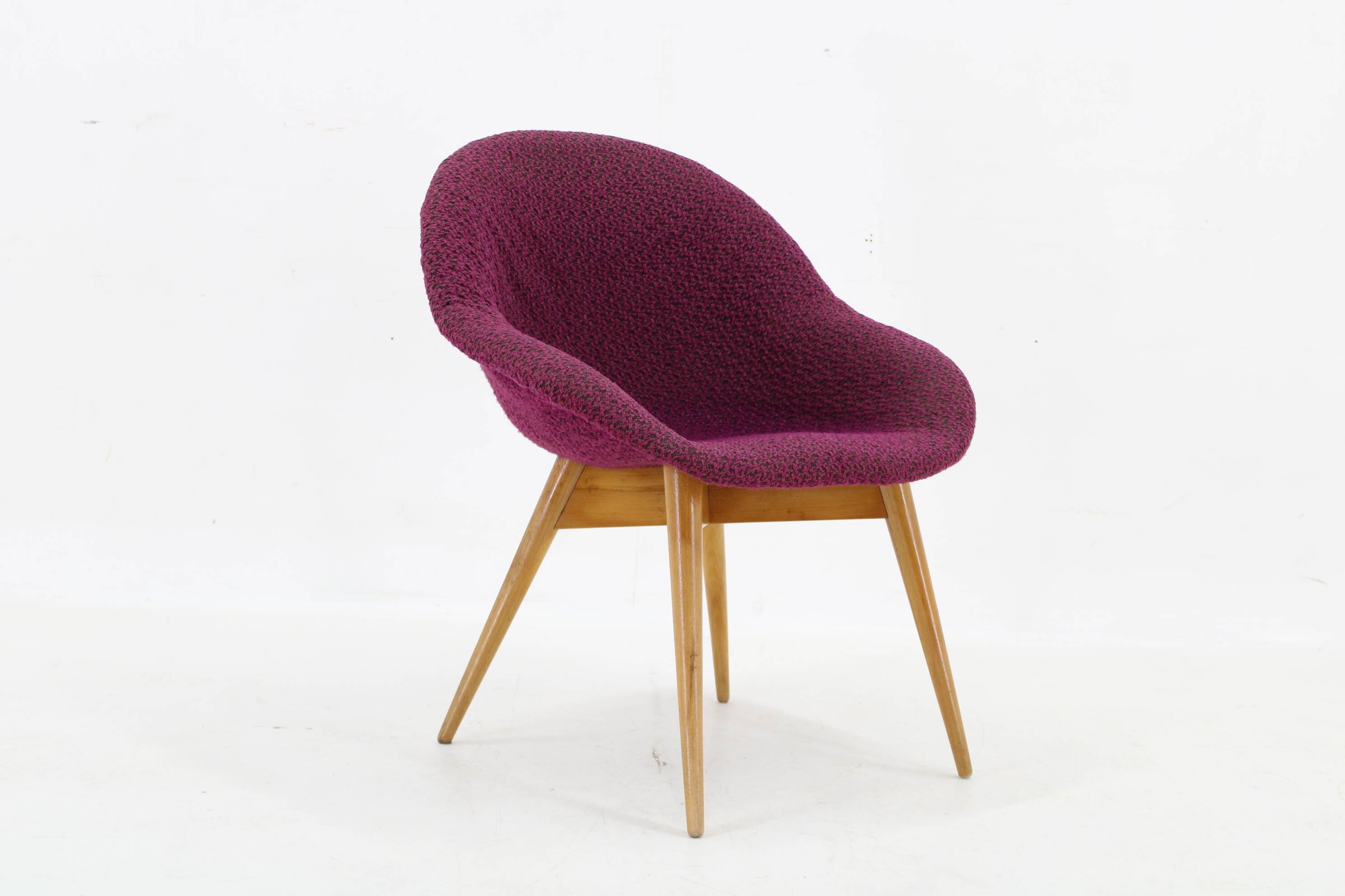 1970s Shell Beech Chair, Czechoslovakia