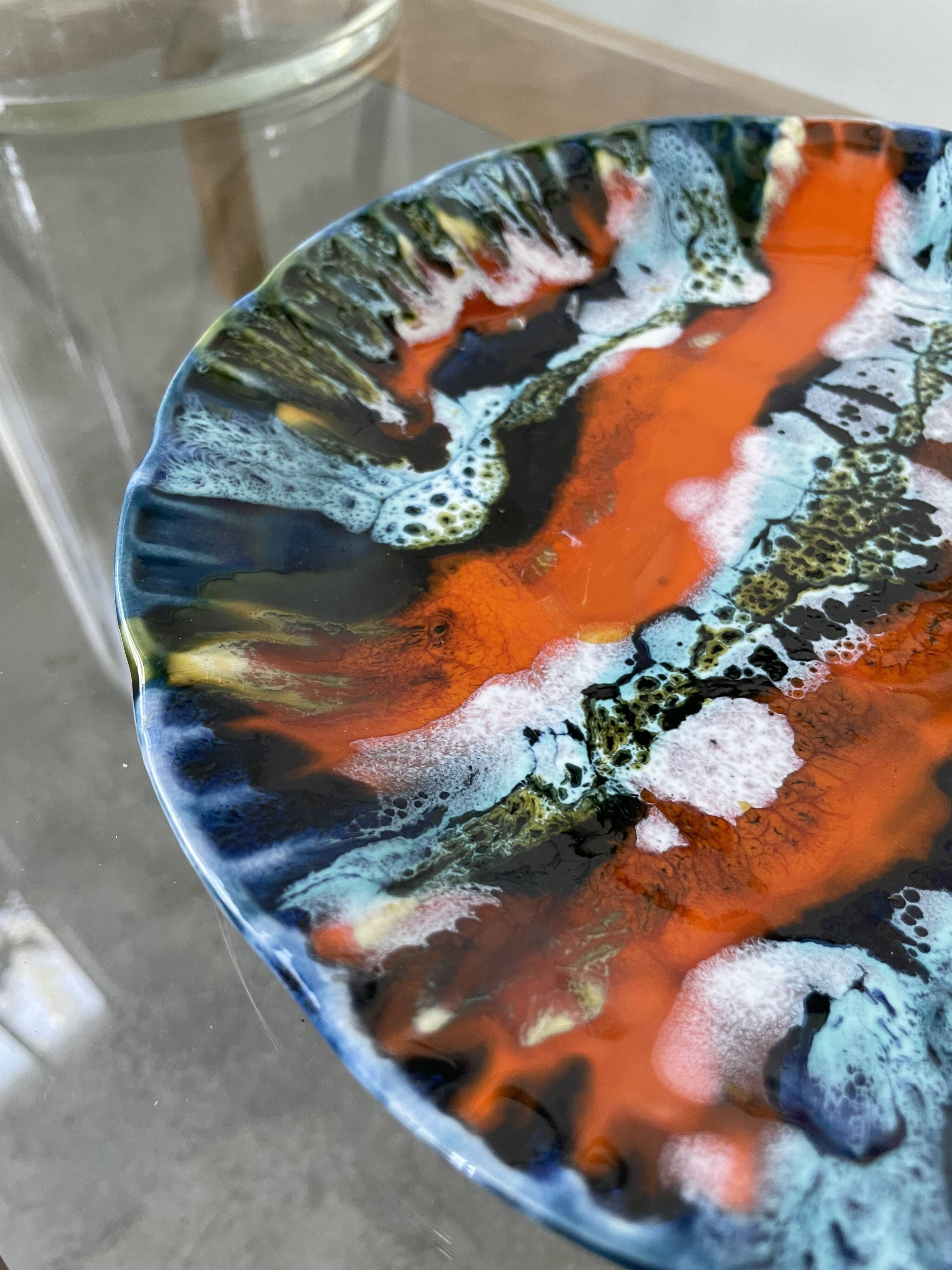 Vallauris ceramic blue plate