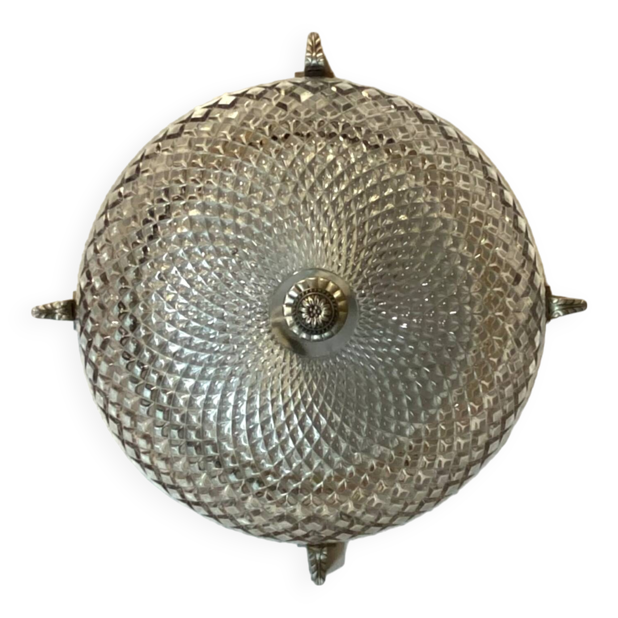Large glass wall light 1950 vintage transparent old light fixture