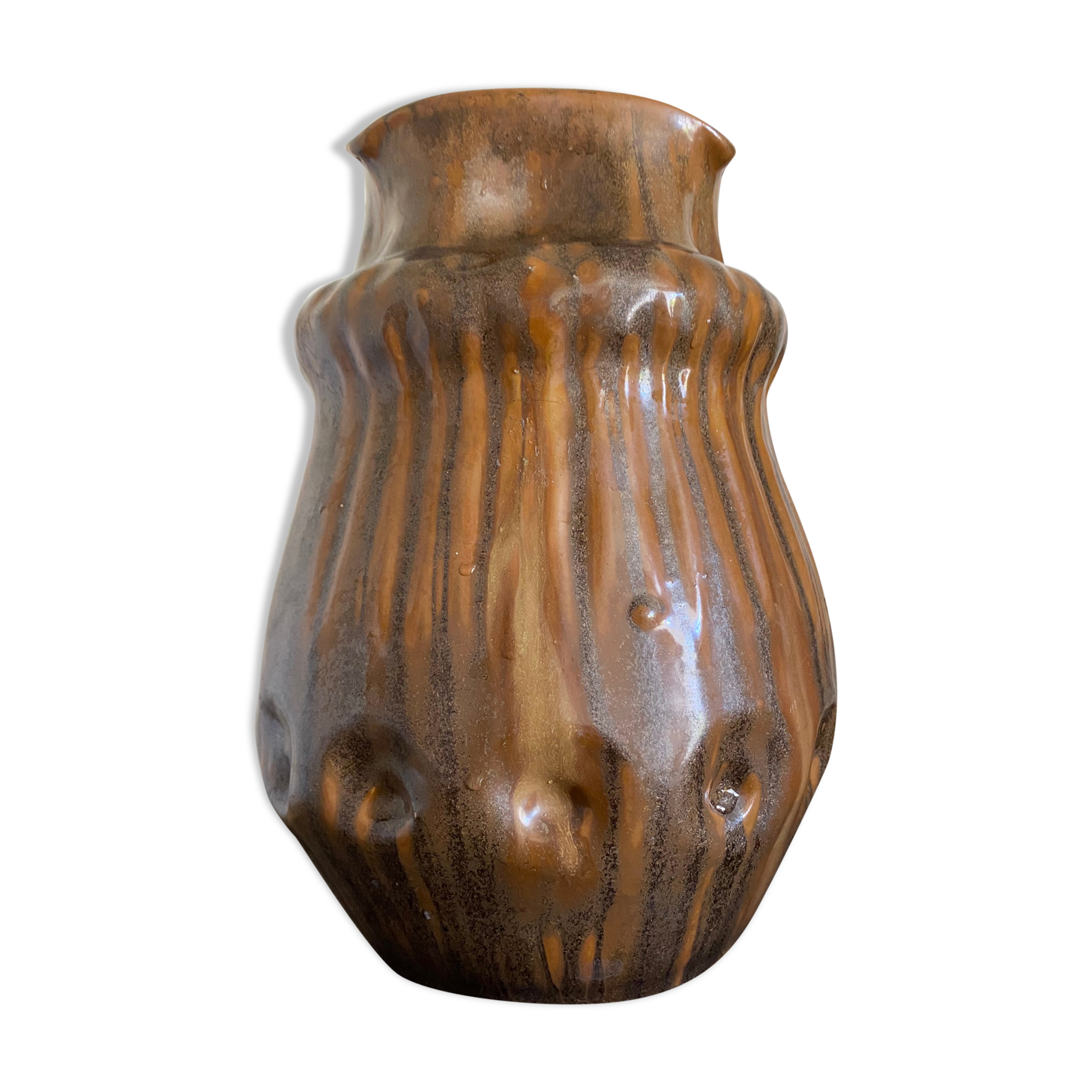 Vase coloquinte cf.abbé pacton (1856-1938) ec. carriez signed