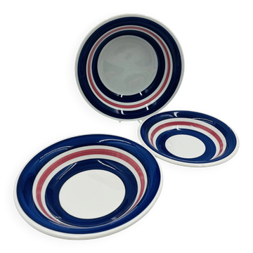 Lot de 3 plats creux en faïence d'Italie FCI