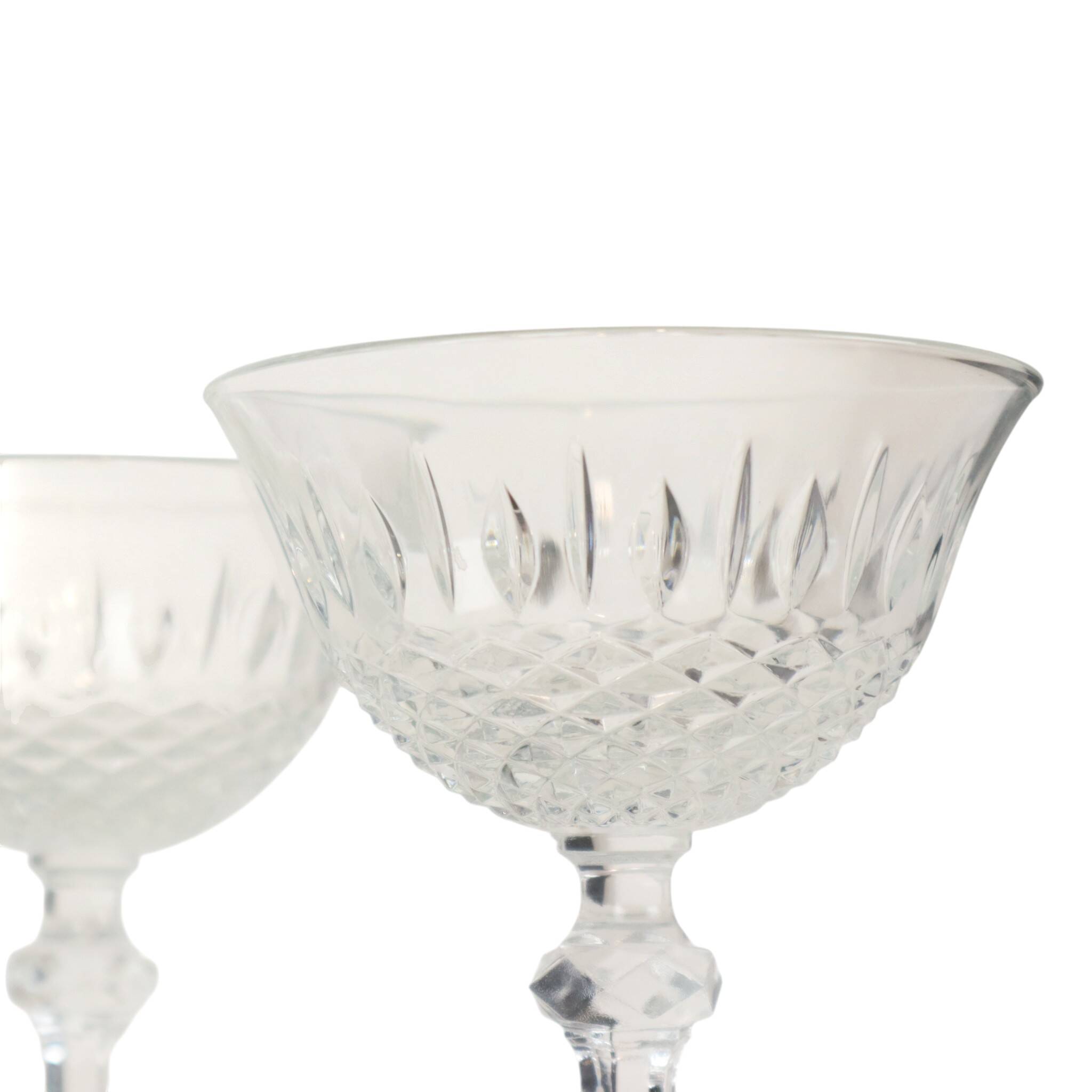 Set of 7 Regency Fidenza Crystal Champagne Glasses