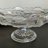 Empty vintage stand pocket in molded glass Germany