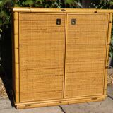 Two-door rattan sideboard by Dal Vera 1970
