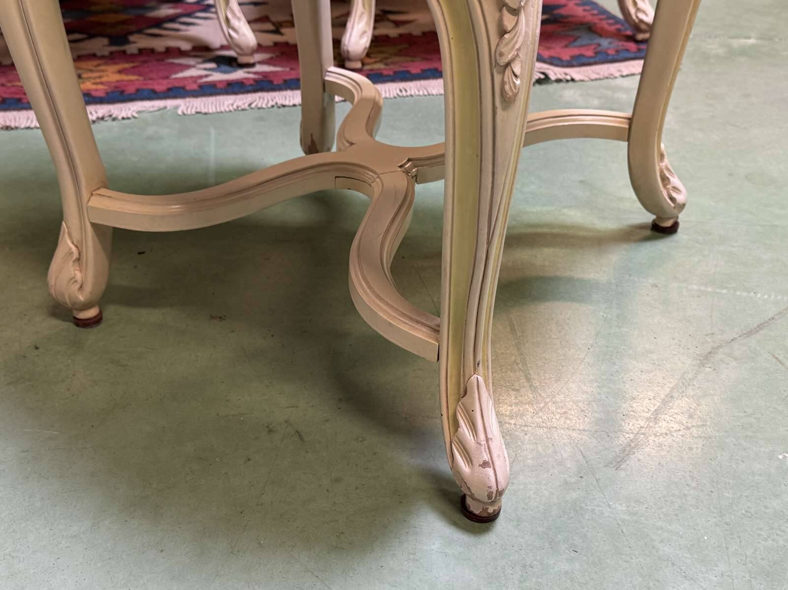 Set of 8 Louis XV style beech chairs from the 1970s.