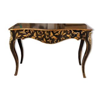 Wooden console painted with butterflies