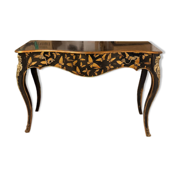 Wooden console painted with butterflies