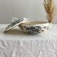 Small old vegetable soup tureen in iron earth "Les Violettes" Salins