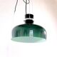 Suspension en verre de Murano vert et blanc, Italie 1970