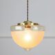 Mid-century Italian Brass and Glass Pendant Lamps, set of 2