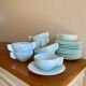 Art Deco coffee service in blue opaline