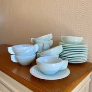 Art Deco coffee service in blue opaline