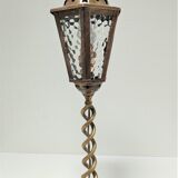 Lantern lamp brass and glass early XXth century
