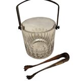 Crystal and Silver Metal Ice Bucket