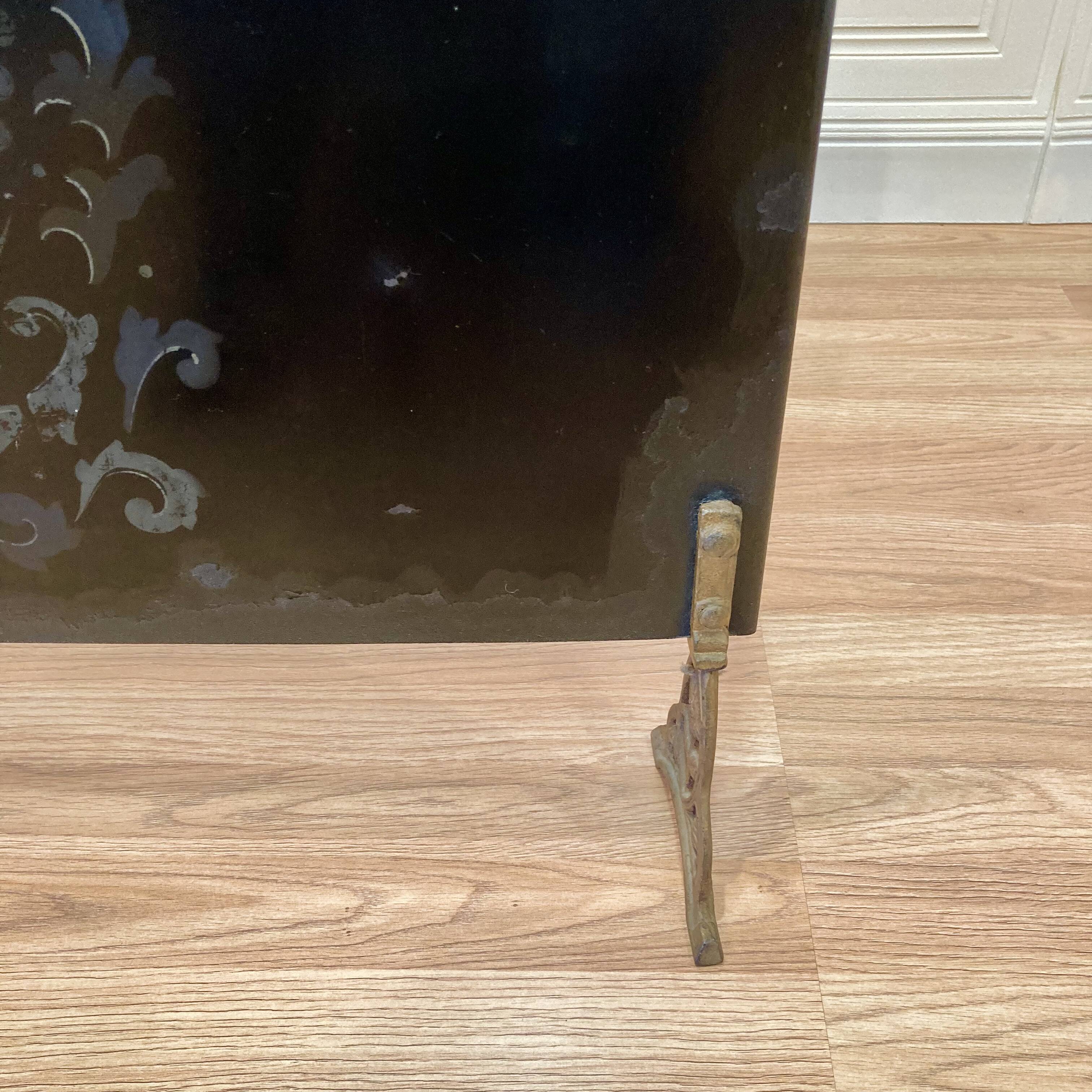 Vintage metal fireplace screen