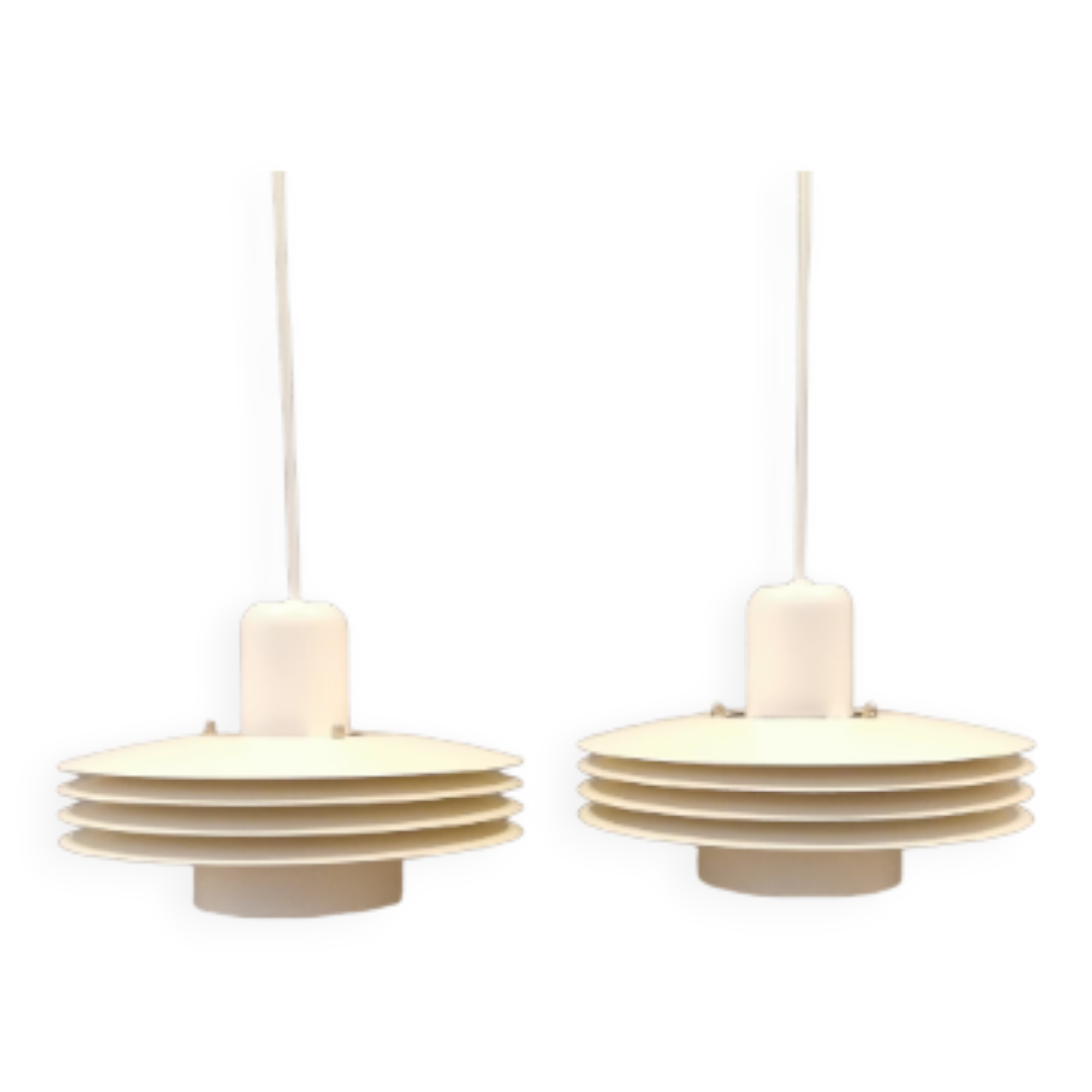 Hanging lamps from Danish ES Horn lighting, produced in the 80s.
