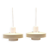 Hanging lamps from Danish ES Horn lighting, produced in the 80s.