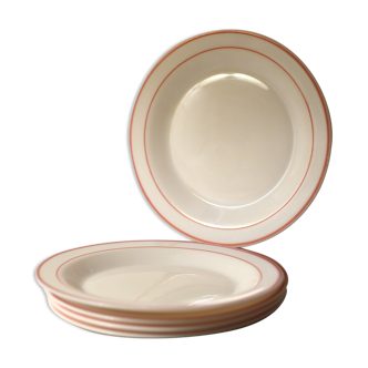 Pink and white striped dessert plate - Arcopal