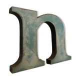Blue metal letter "N"