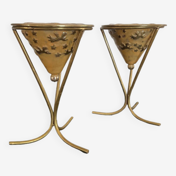 Pair of brass candlesticks from the 1950s