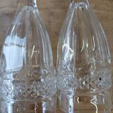 6 flûtes en verre épais ciselé