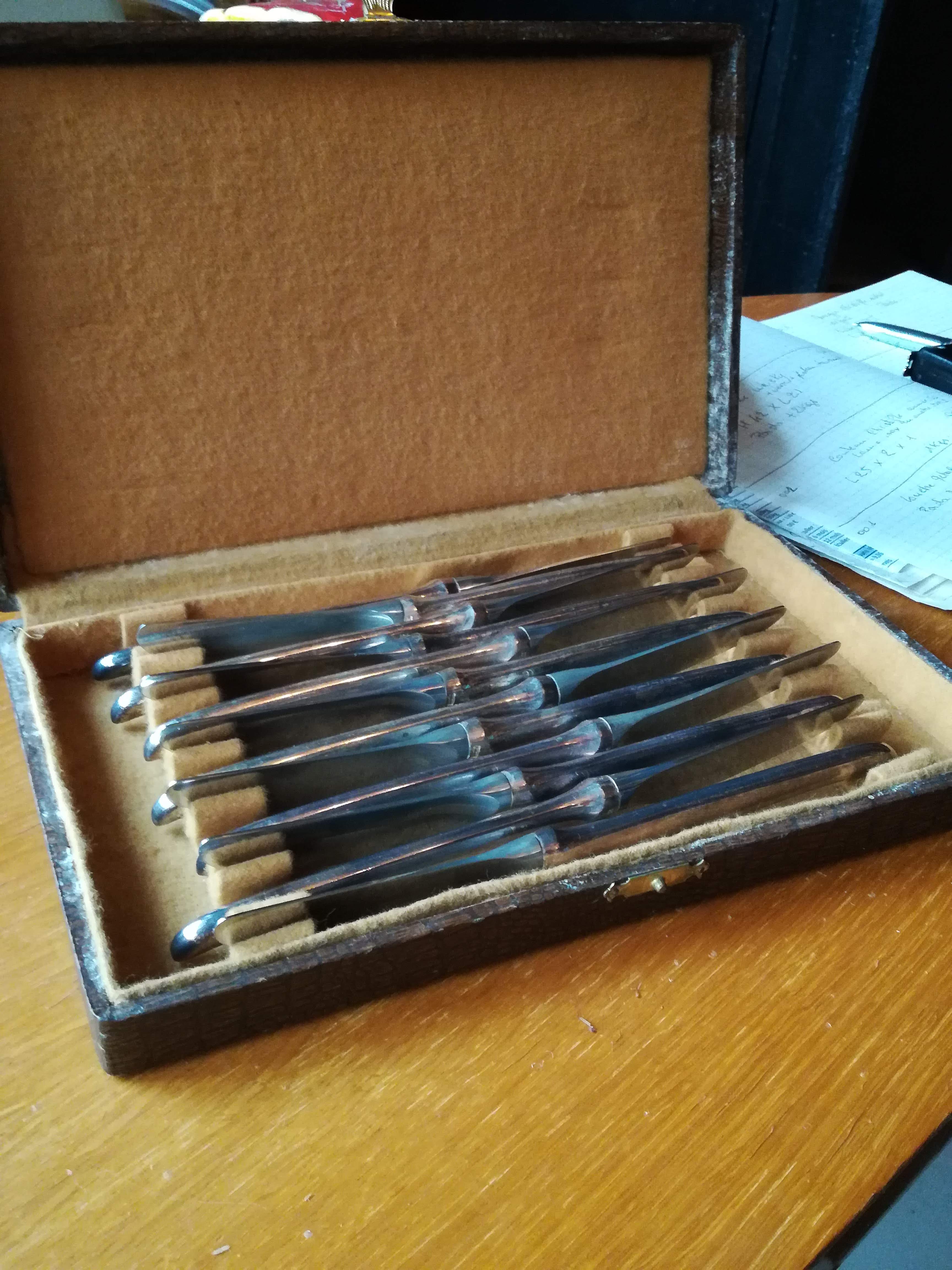 12 Christofle silver metal knives