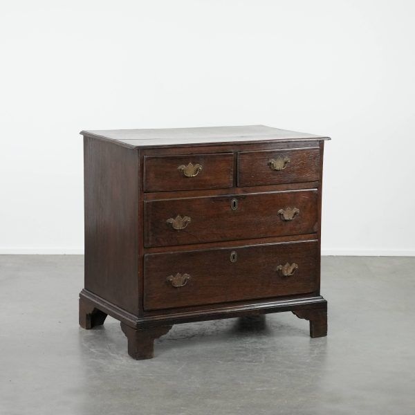 Subtle English Antique Oak Chest from the 18th Century