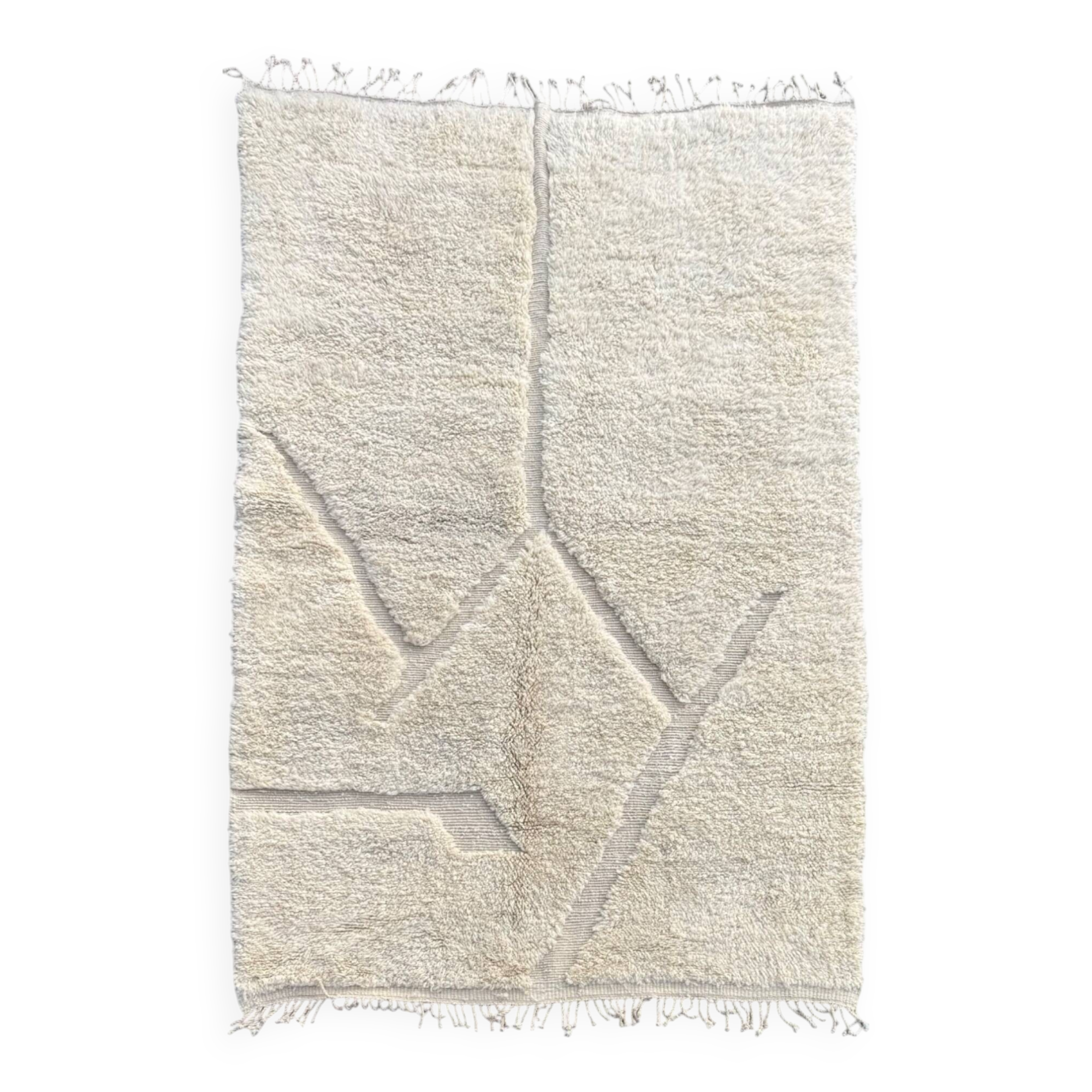 White Berber Beni M'rirt wool rug